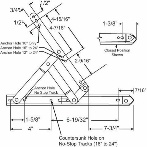 Strybuc 4 Bar Hinge Assembly 28-12-3-14